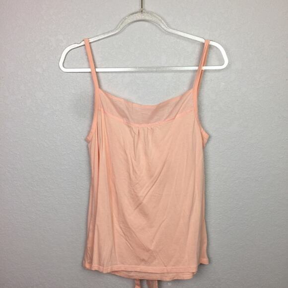 NEW YORK & CO 40% Modal Peach Tie Front Tank - Picture 6 of 6